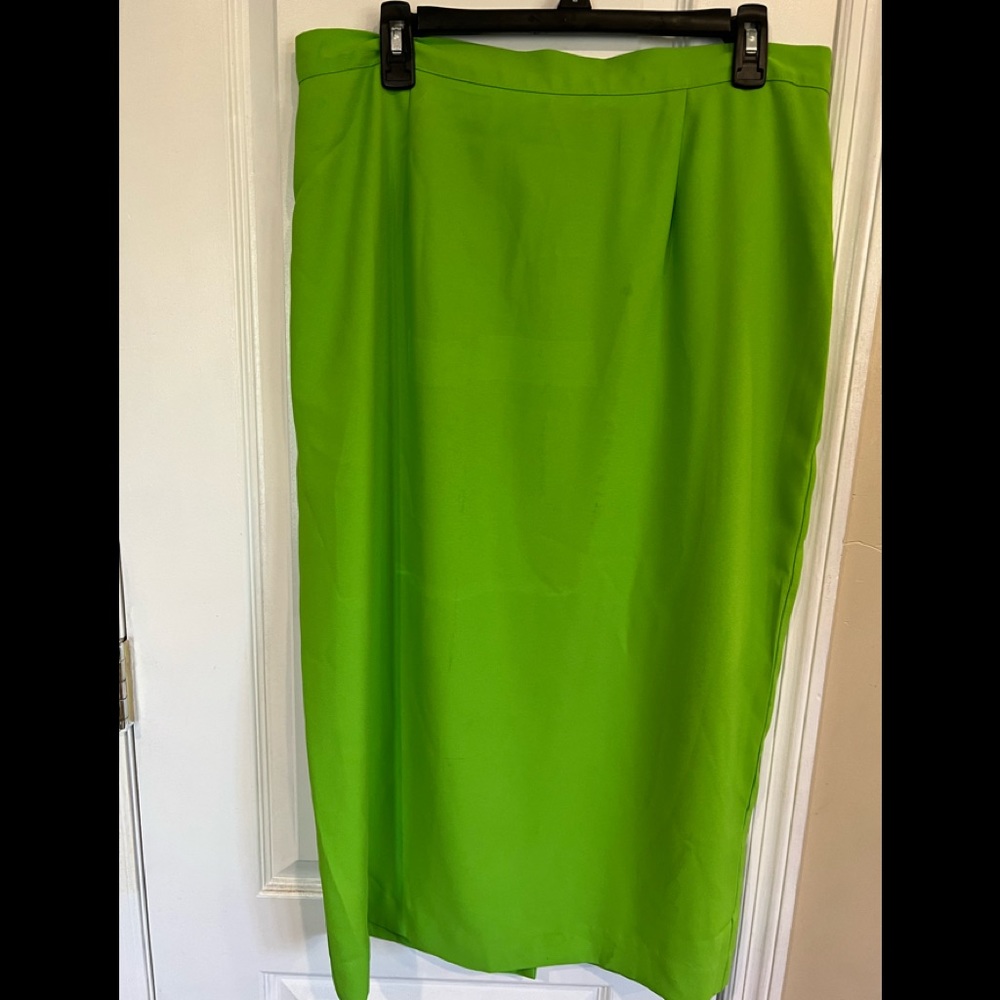 Lime green long skirt